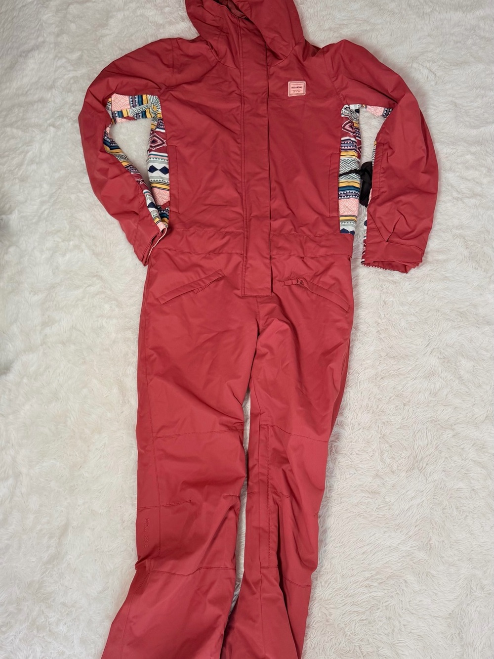 Billabong Women's Red Hooded One-Piece Snow Suit